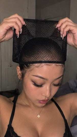 Black Turban Front Lace Wig – 26 Inch Long Straight Chemical Fiber Hair with Middle Part Bangs, Lightweight Design for Everyday and Special Occasions