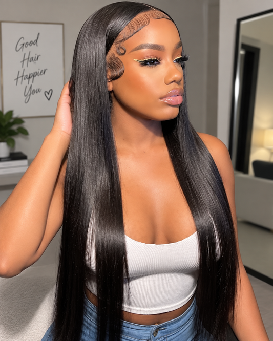 HD Lace Human Hair Wig – 18–30 Inch Premium Real Hair with Breathable Adjustable Cap, Tangle-Free Texture and Versatile Styling Options