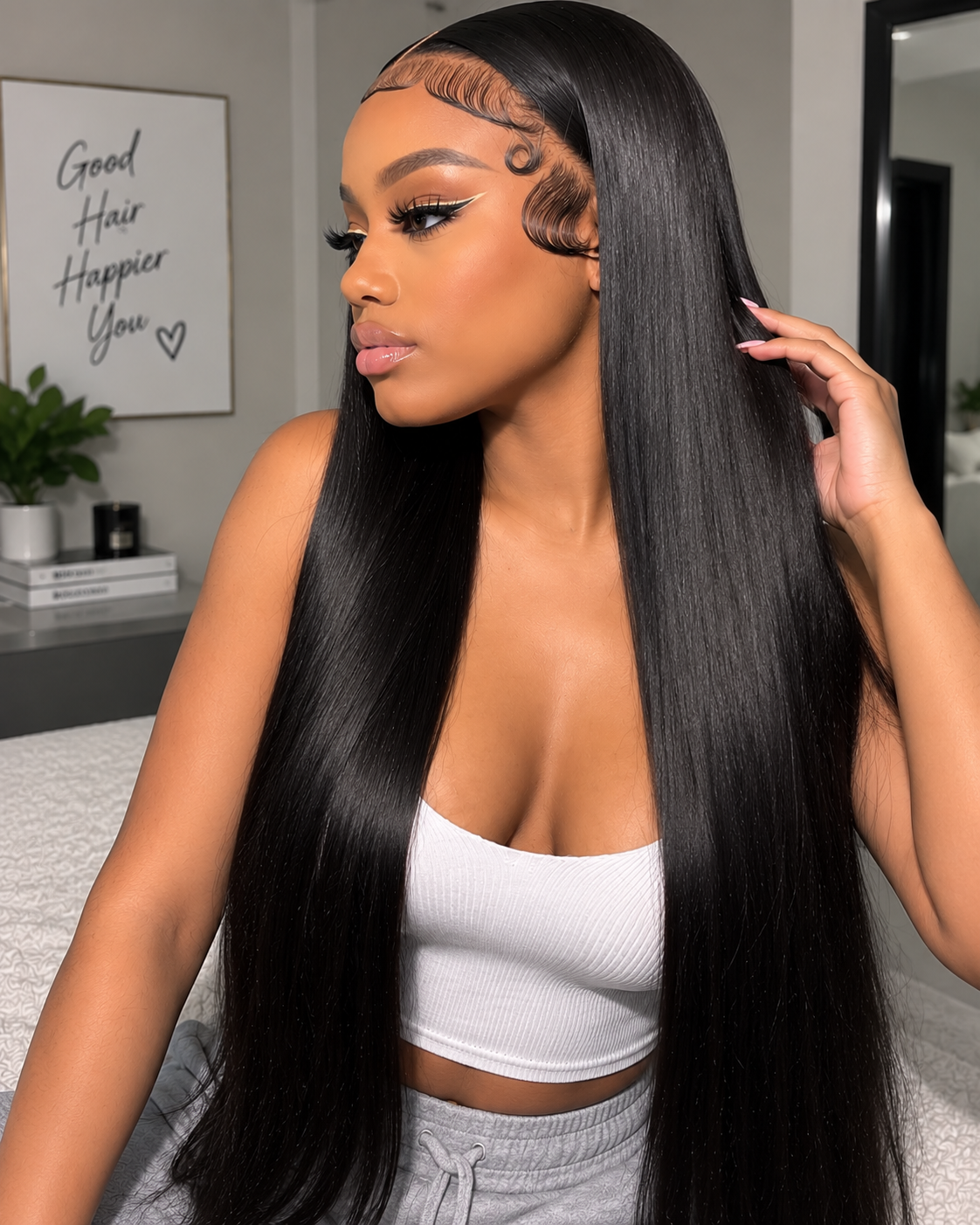 HD Lace Human Hair Wig – 18–30 Inch Premium Real Hair with Breathable Adjustable Cap, Tangle-Free Texture and Versatile Styling Options